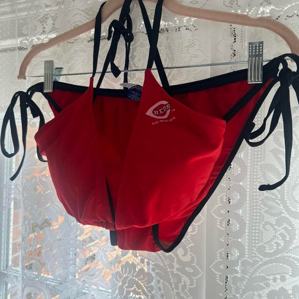 MLB Red and Black Women's Bikini Set